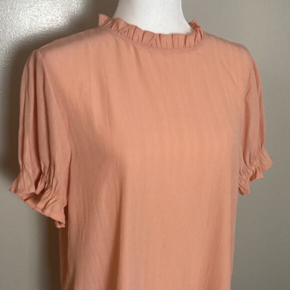 NWT Cinnie Peach Ruffle Top Sz Large - Picture 3 of 12